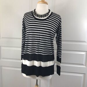 Loft semi sheer striped sweater. Size M